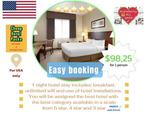 • 2 star USA hotel for any state and city