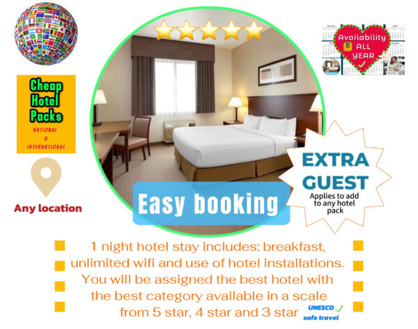 • EXTRA GUEST 1 NIGHT (can be added to any hotel pack)